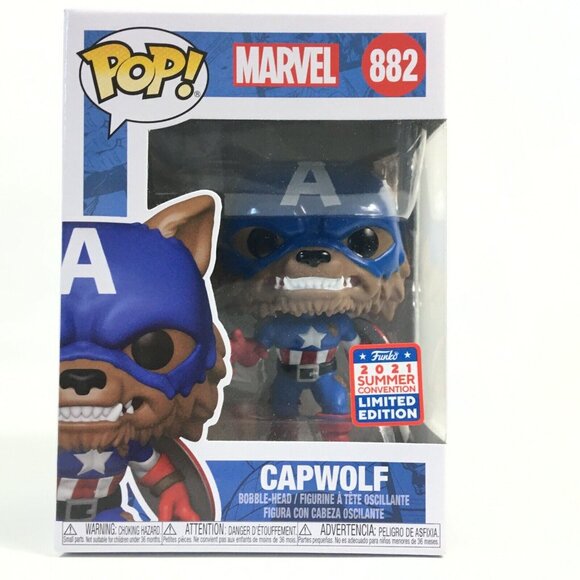 Funko Pop Marvel Capwolf 882 Funkon SDCC 2021 Summer Convention Exclusive - Picture 3 of 7